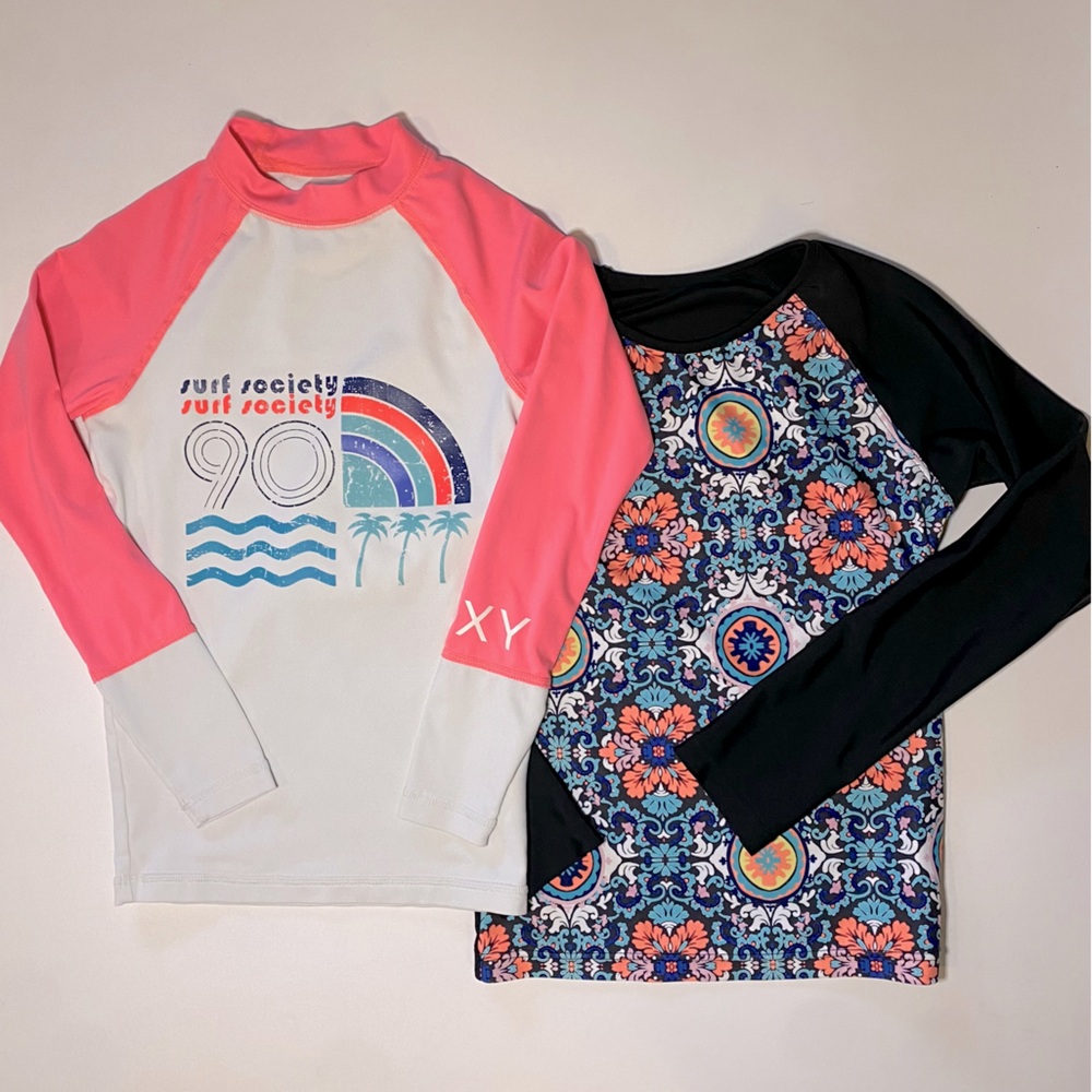 Seafolly and Roxy girls rashguards